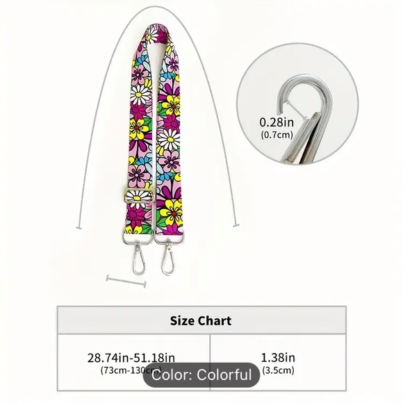 Adjustable Shoulder,Tote,Thickened Bag Replacement Strap W/Light Silvery Buckle - Picture 4 of 6